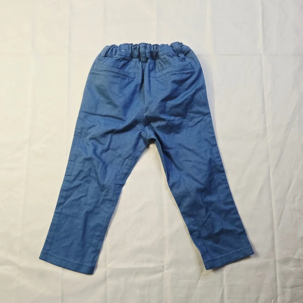 The Childrens Place Kids Chino Pants 2T Blue Elastic Waist Casual Trousers K1